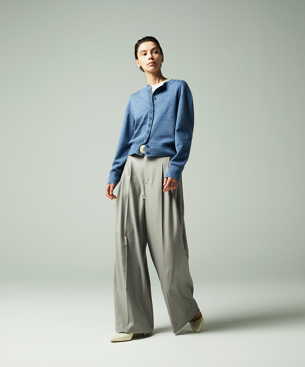 EAUVIRE 3タックワイドパンツ ブラック