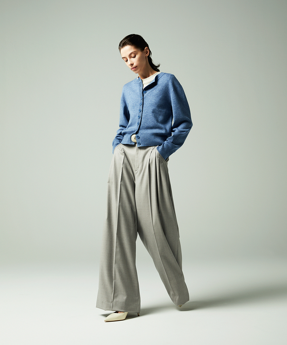 EAUVIRE 3タックワイドパンツ ブラック