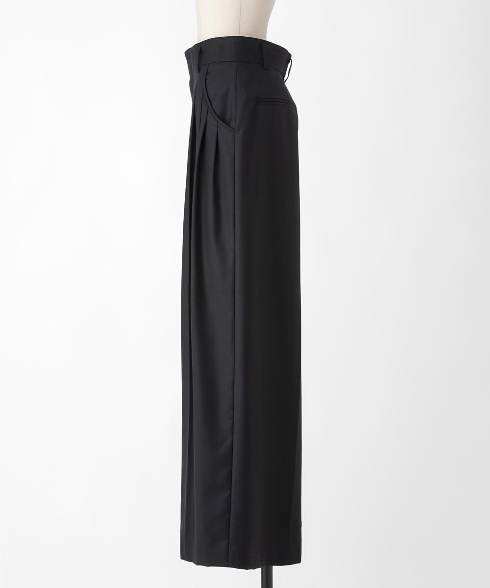 EAUVIRE 3タックワイドパンツ ブラック