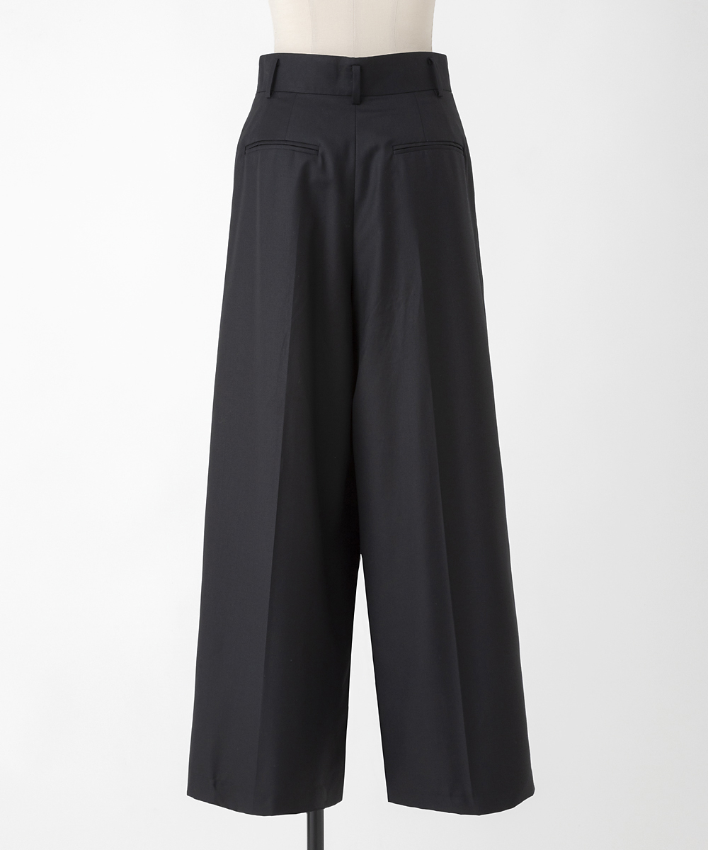 EAUVIRE 3タックワイドパンツ ブラック