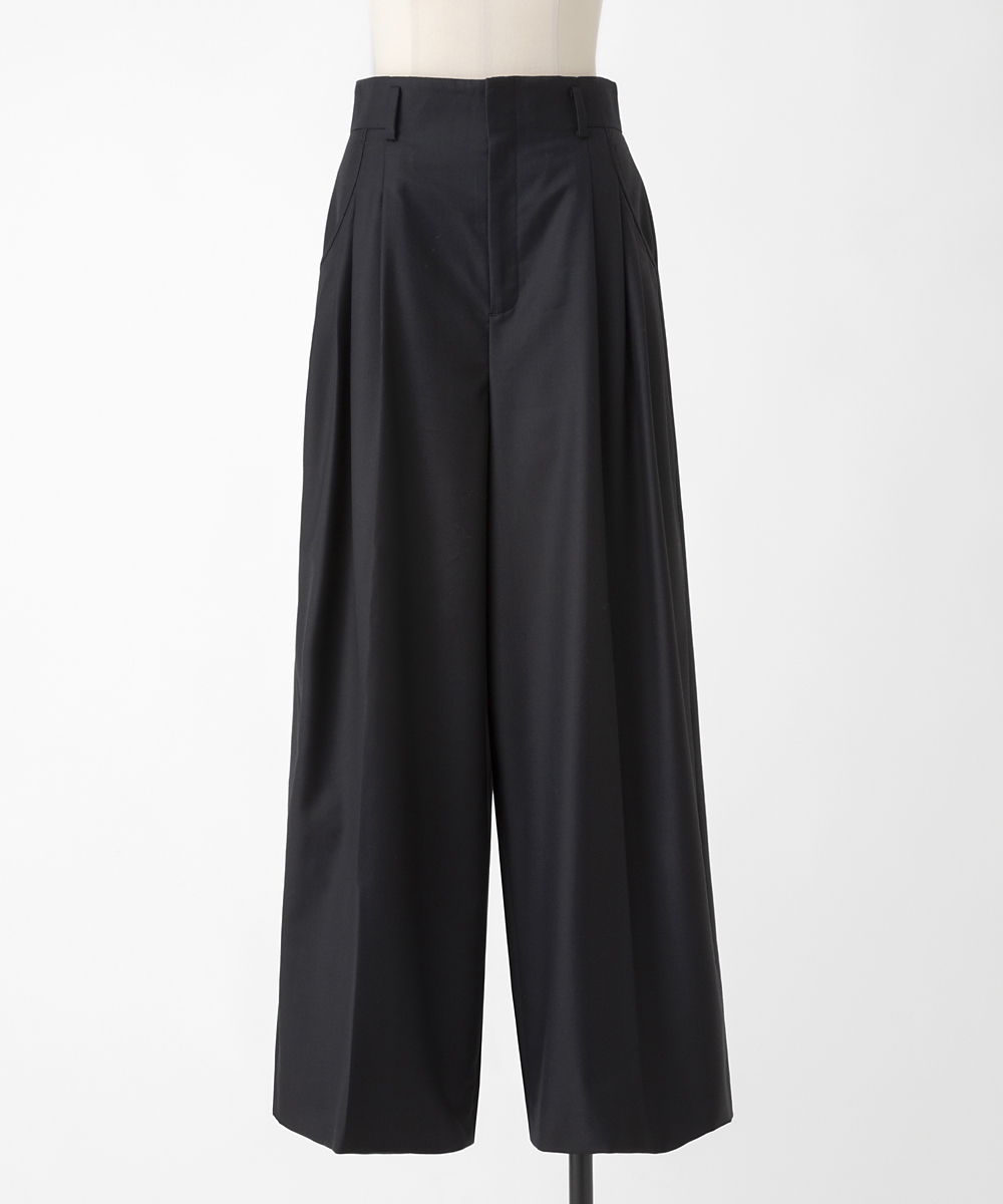 EAUVIRE 3タックワイドパンツ ブラック