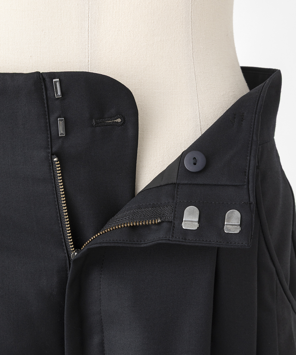 EAUVIRE 3タックワイドパンツ ブラック