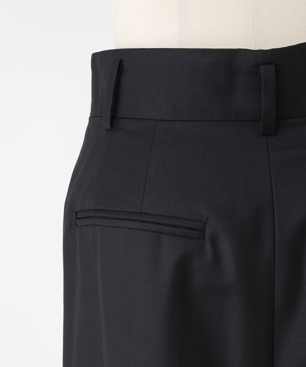EAUVIRE 3タックワイドパンツ ブラック