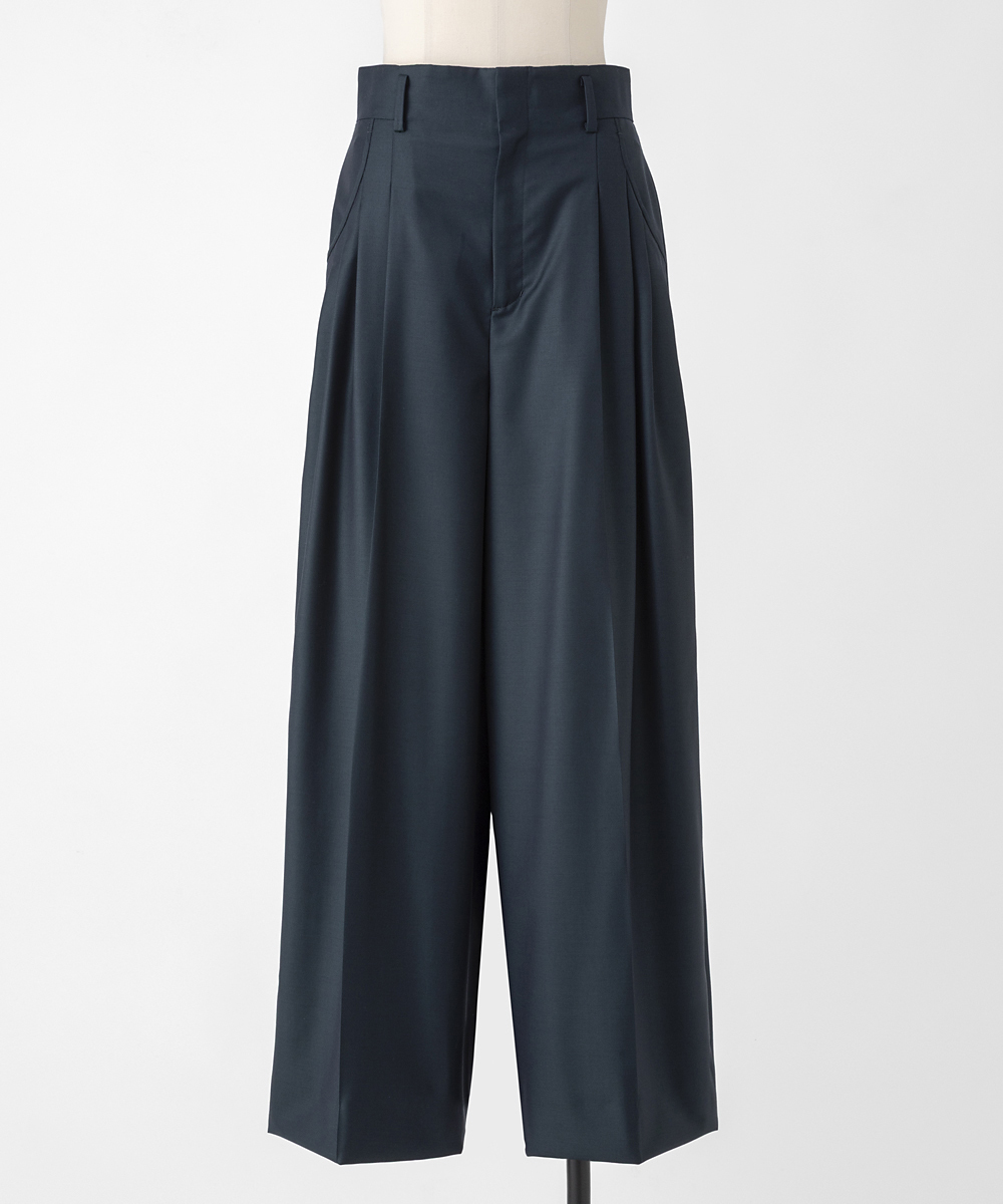 EAUVIRE 3タックワイドパンツ ブラック