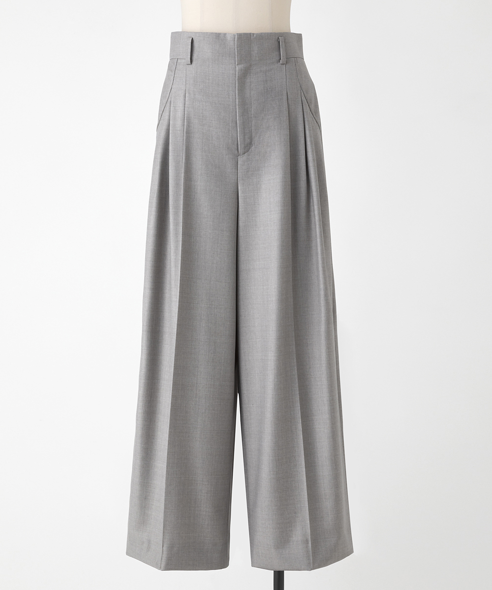 EAUVIRE 3タックワイドパンツ ブラック