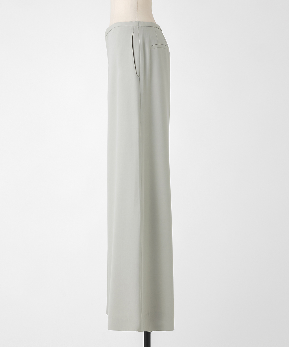 EAUVIRE シルクジョーゼットワイドフレアパンツ セージ