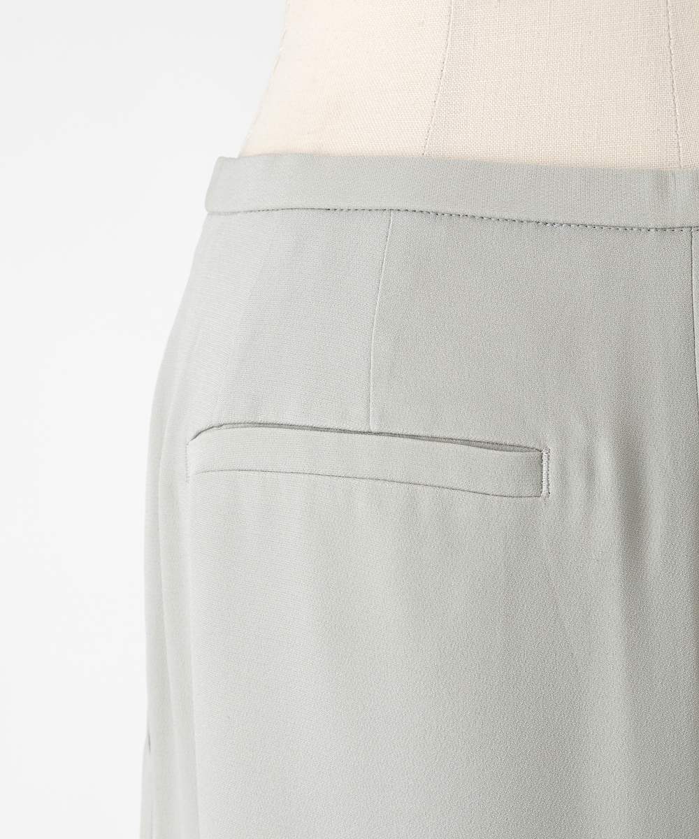 EAUVIRE シルクジョーゼットワイドフレアパンツ セージ