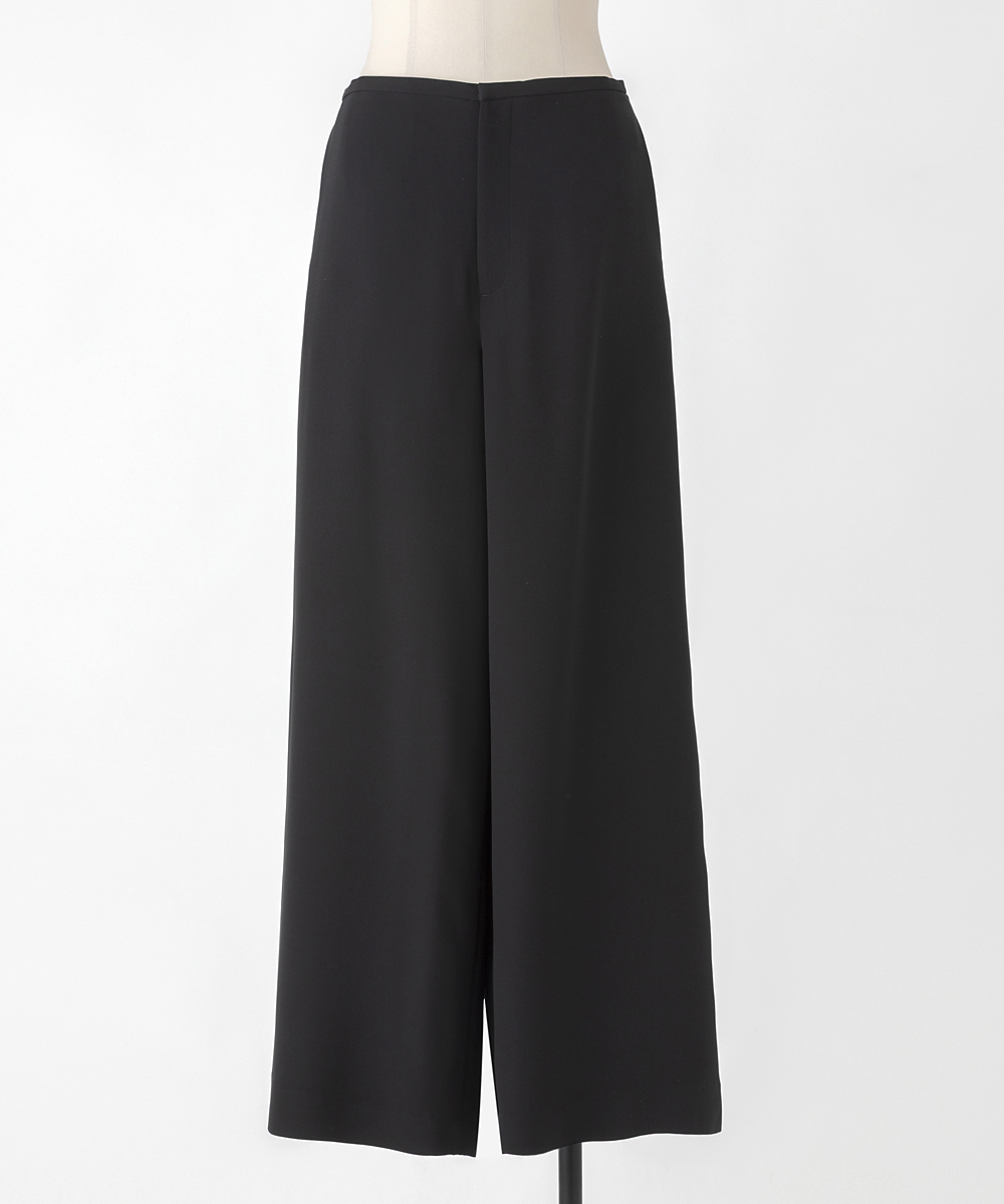 EAUVIRE シルクジョーゼットワイドフレアパンツ セージ