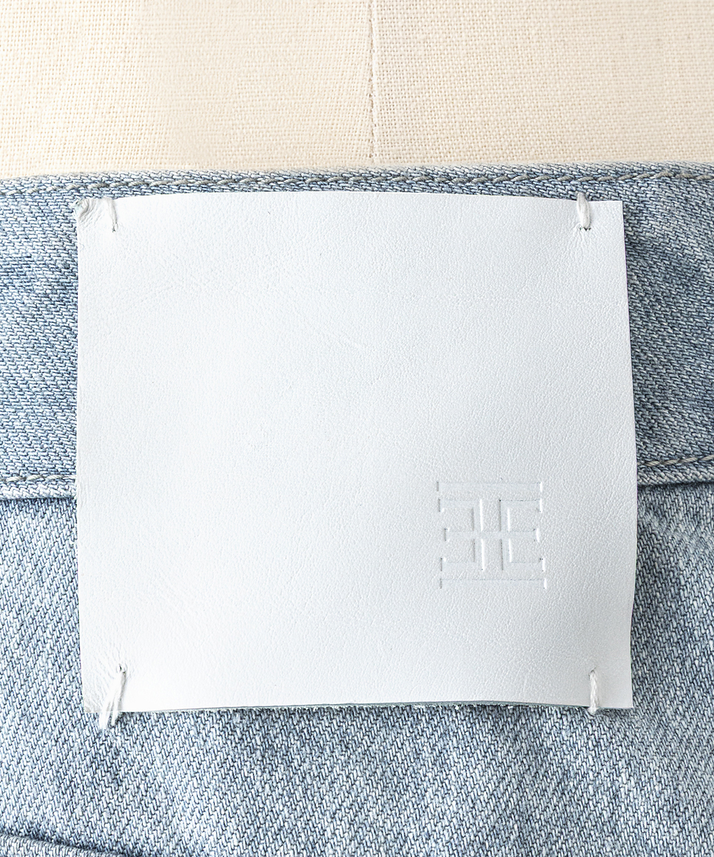 EAUVIRE バレルクロップドデニムパンツ ライトブルー