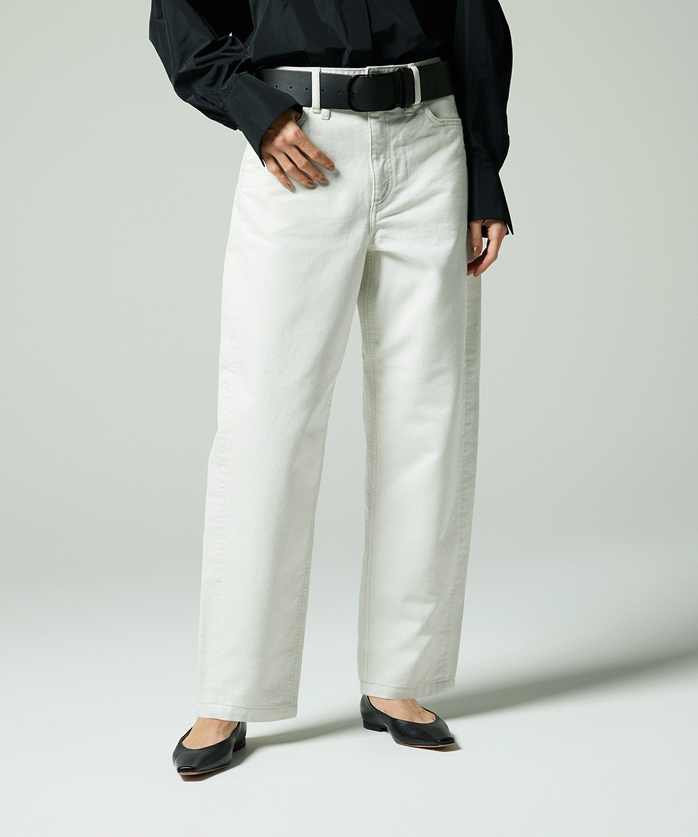 ホワイトラメバレルパンツ