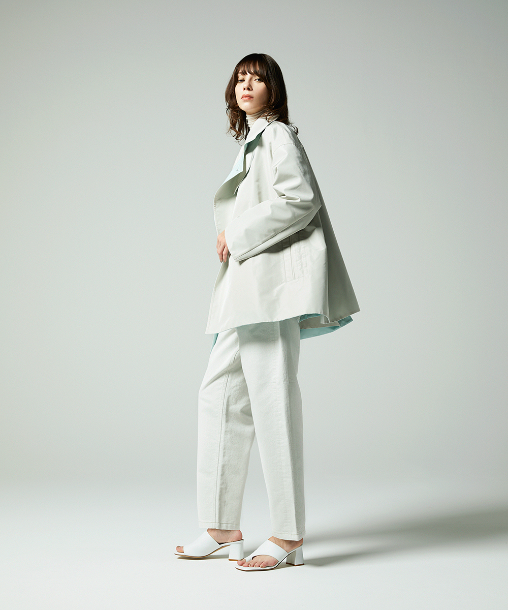 EAUVIRE ホワイトラメバレルパンツ ホワイト