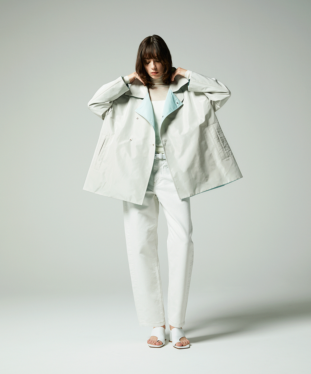 EAUVIRE ホワイトラメバレルパンツ ホワイト