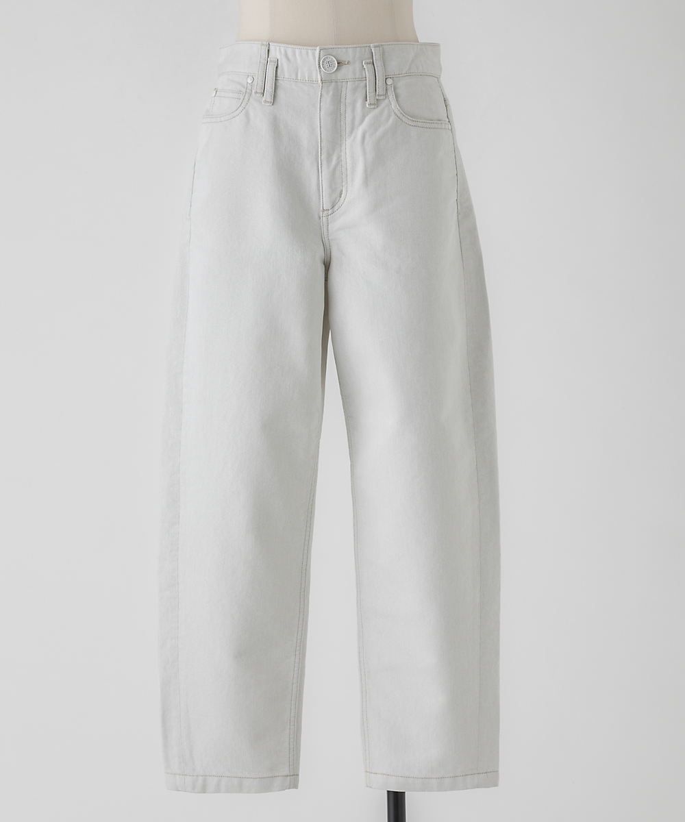 EAUVIRE ホワイトラメバレルパンツ ホワイト