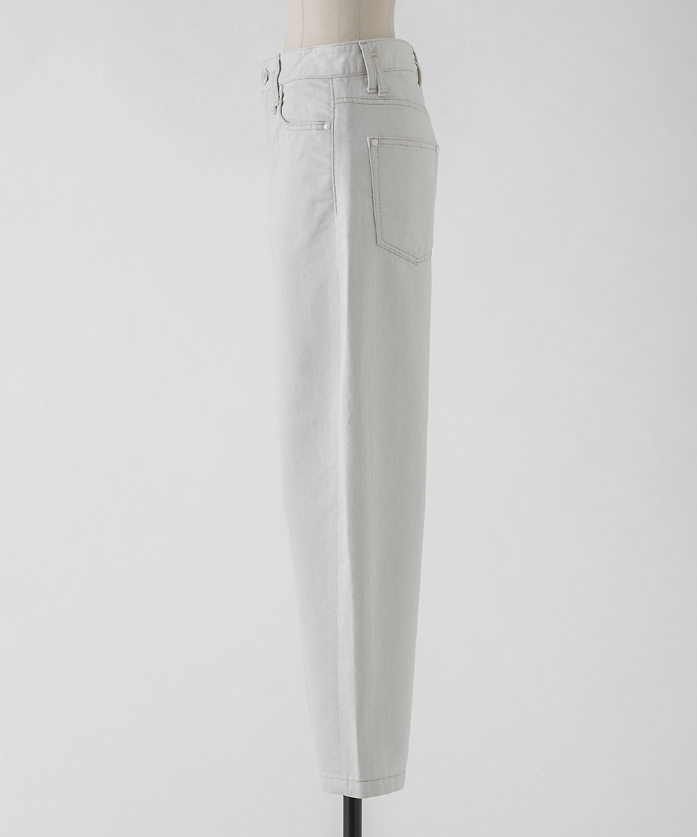 EAUVIRE ホワイトラメバレルパンツ ホワイト