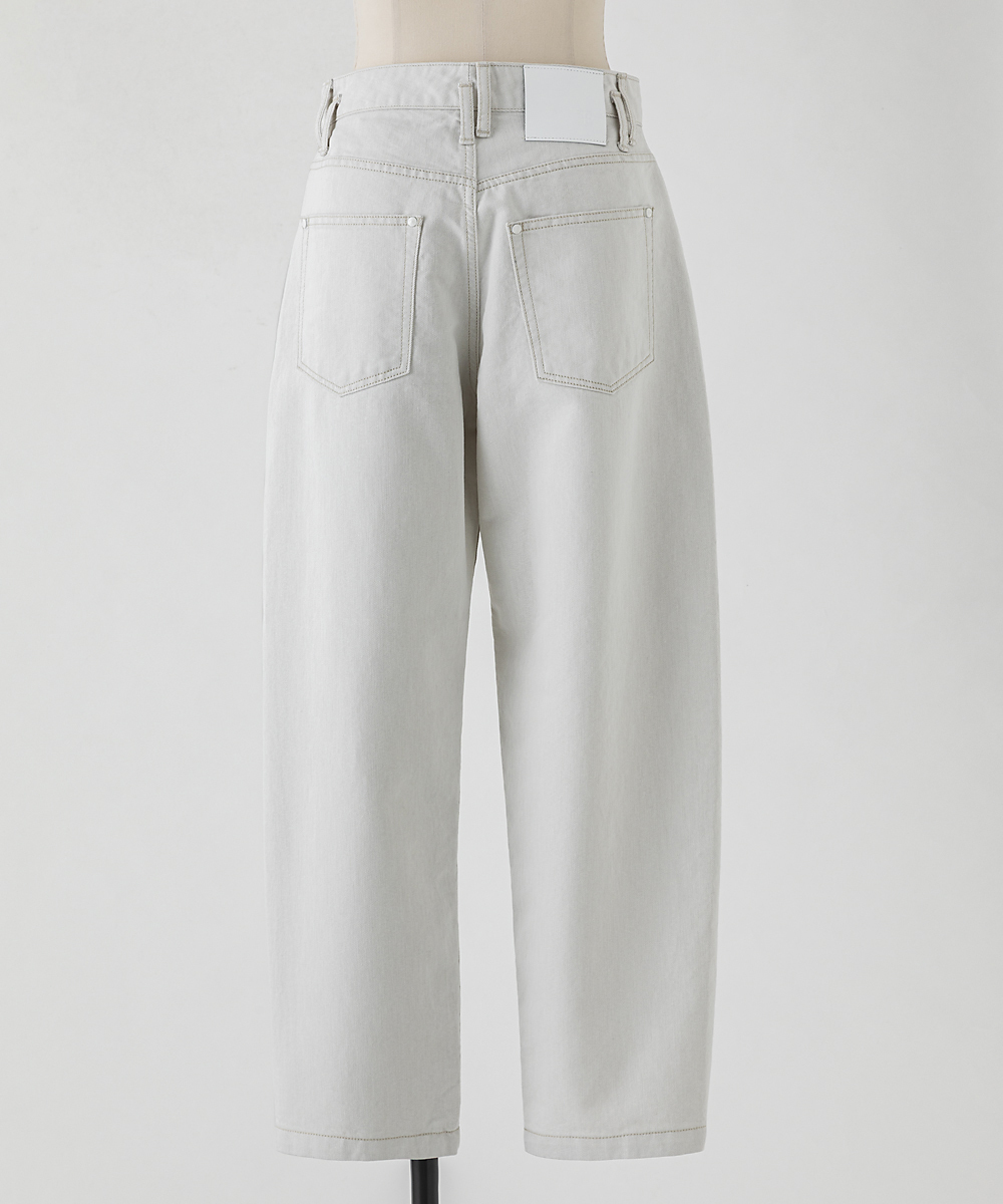 EAUVIRE ホワイトラメバレルパンツ ホワイト