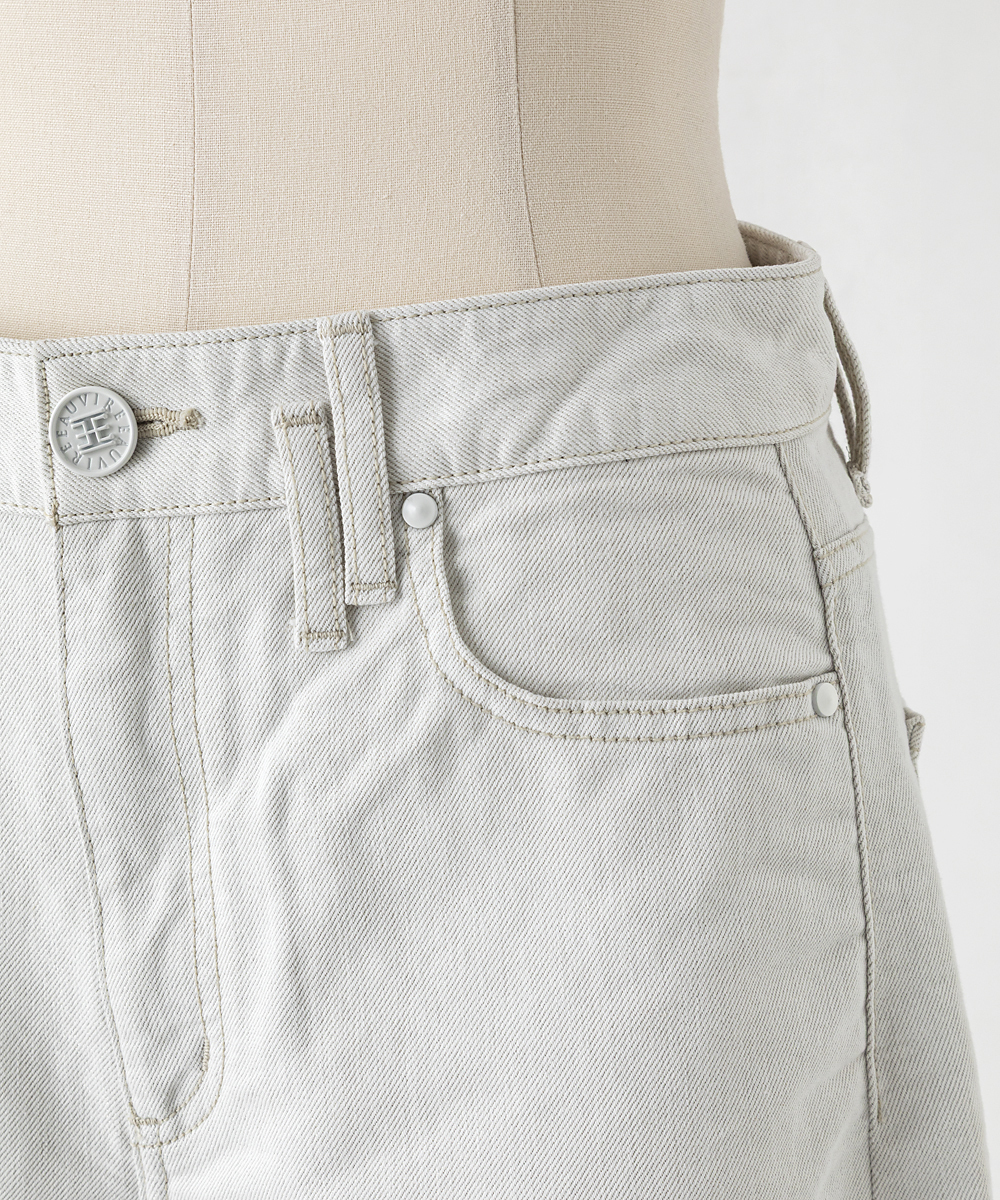EAUVIRE ホワイトラメバレルパンツ ホワイト