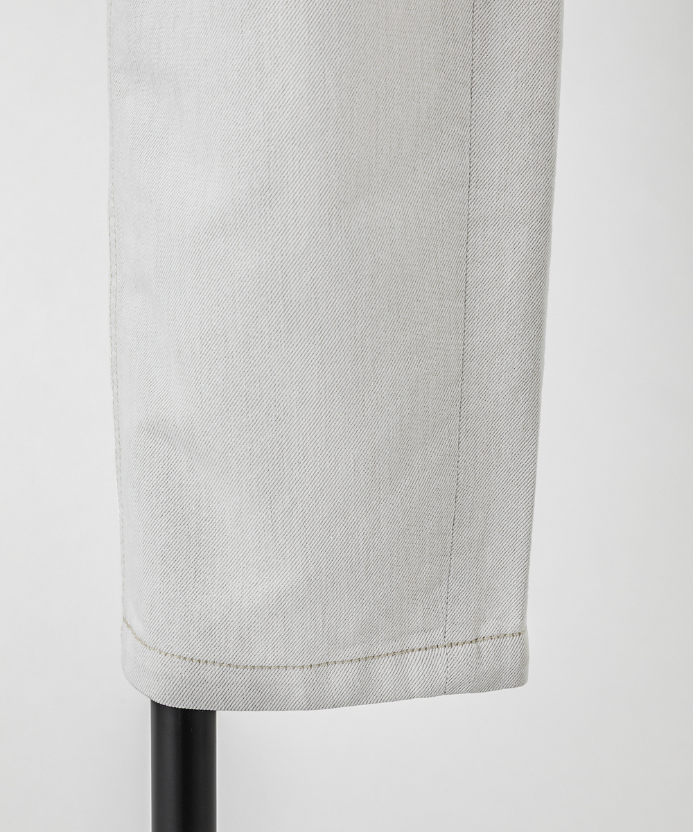 EAUVIRE ホワイトラメバレルパンツ ホワイト