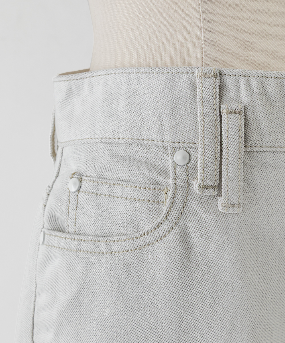 EAUVIRE ホワイトラメバレルパンツ ホワイト