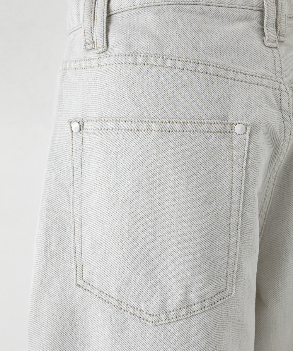 EAUVIRE ホワイトラメバレルパンツ ホワイト