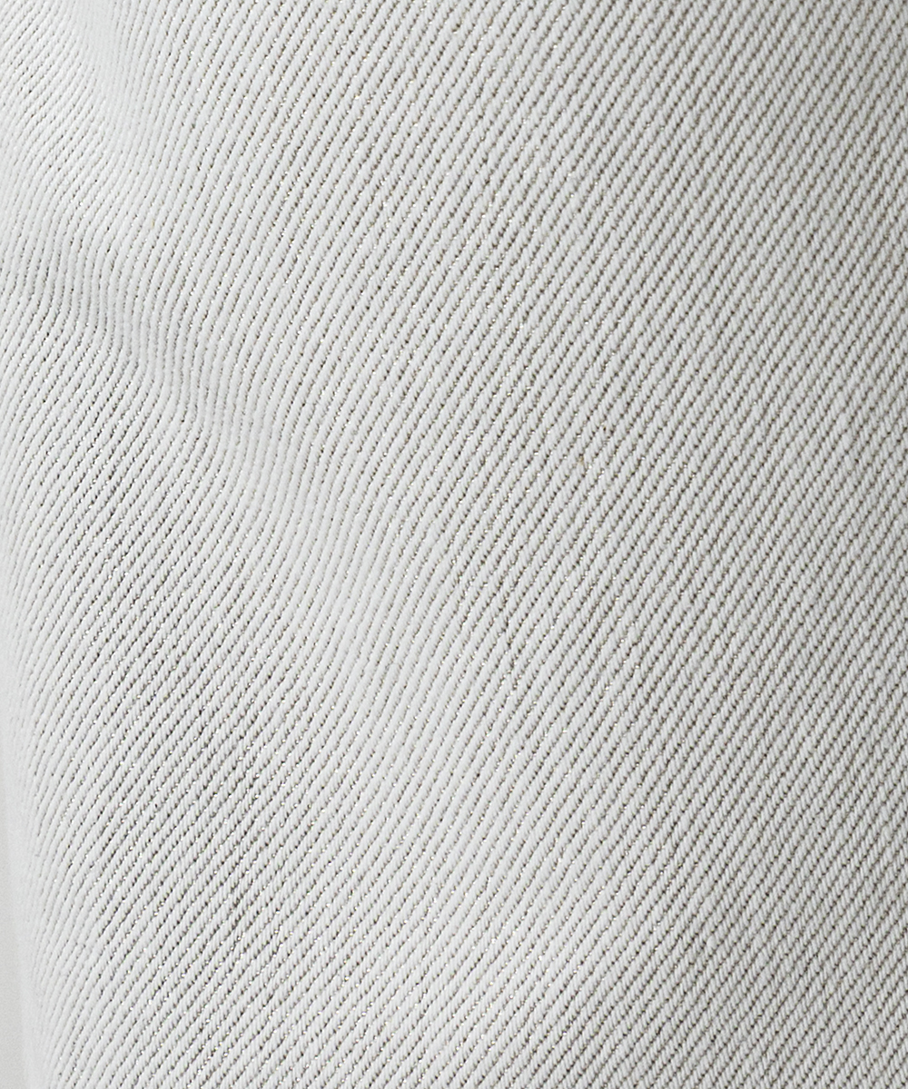 EAUVIRE ホワイトラメバレルパンツ ホワイト