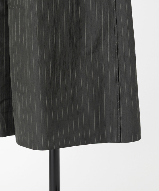 EAUVIRE ストライプワイドパンツ カーキストライプ