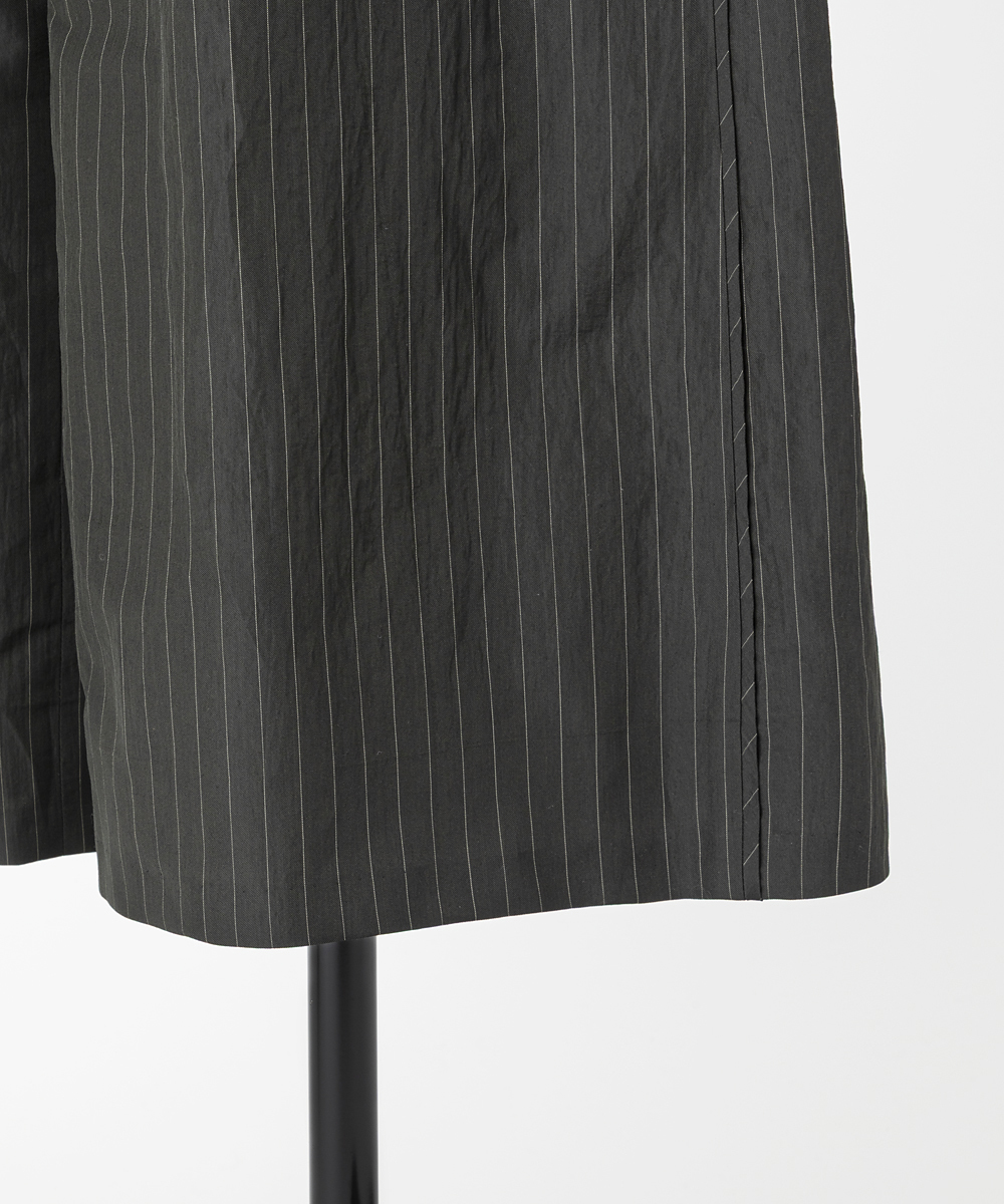 EAUVIRE ストライプワイドパンツ カーキストライプ