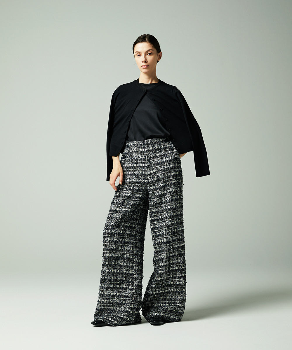 EAUVIRE ミックスツイードパンツ ネイビー