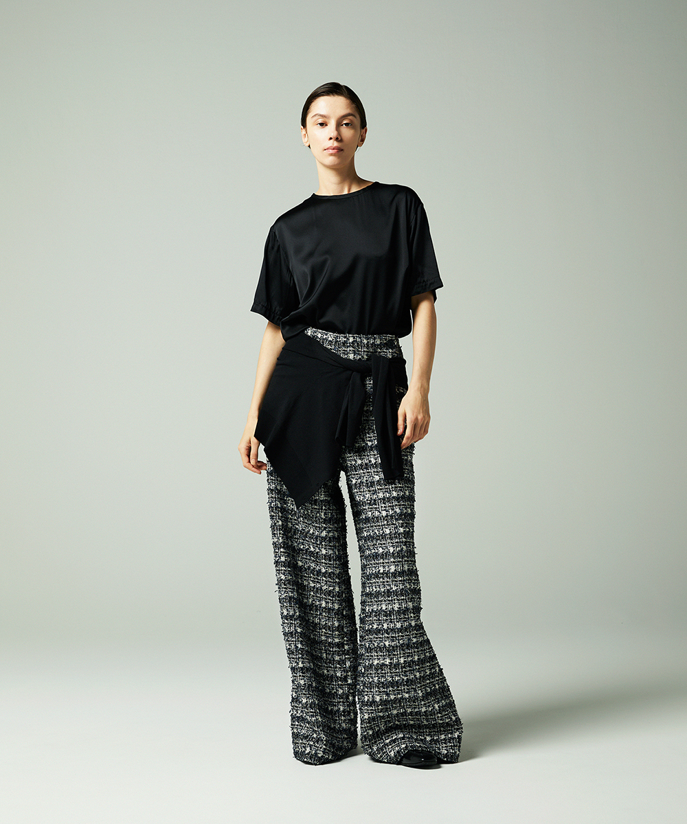 EAUVIRE ミックスツイードパンツ ネイビー