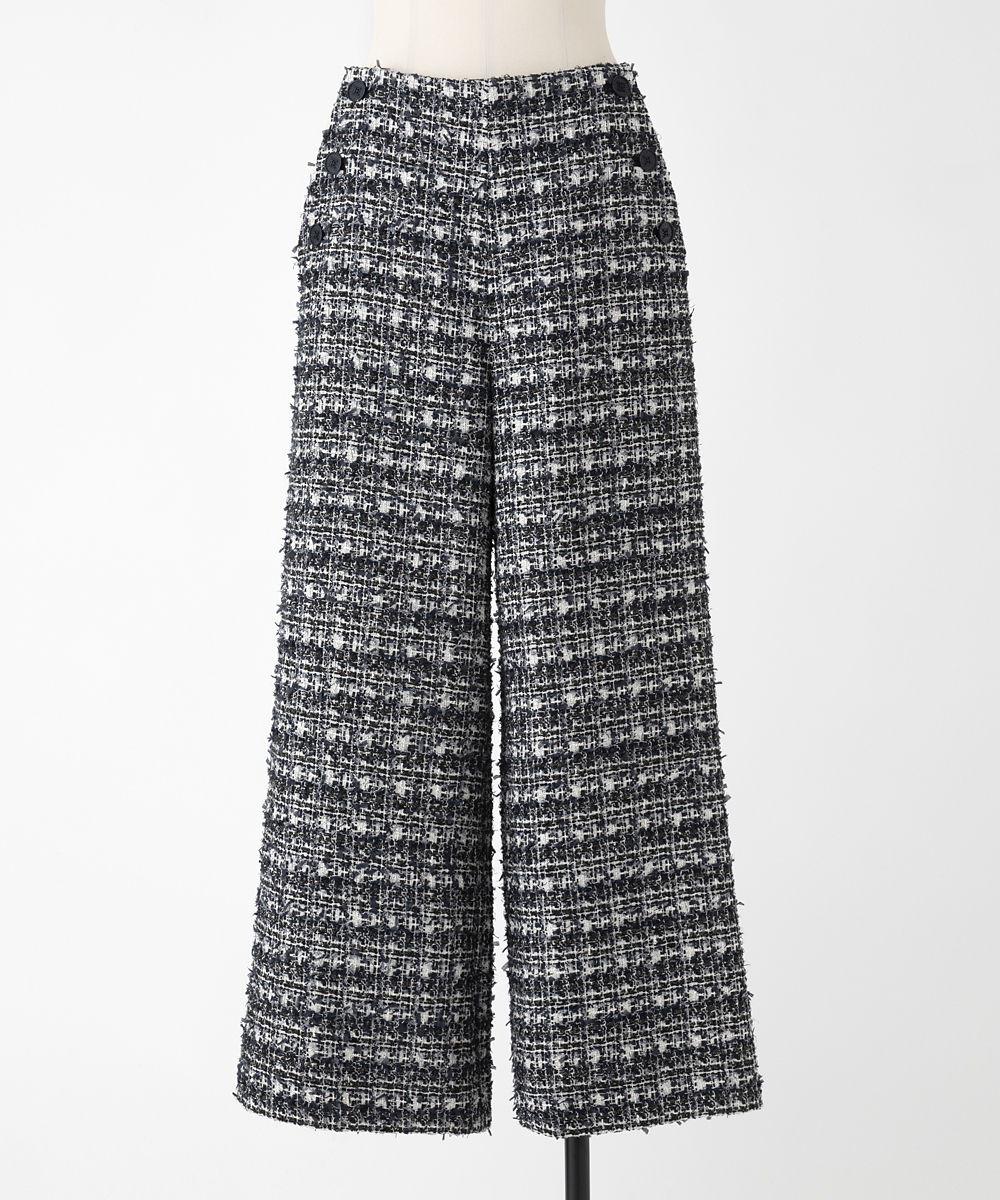 EAUVIRE ミックスツイードパンツ ネイビー