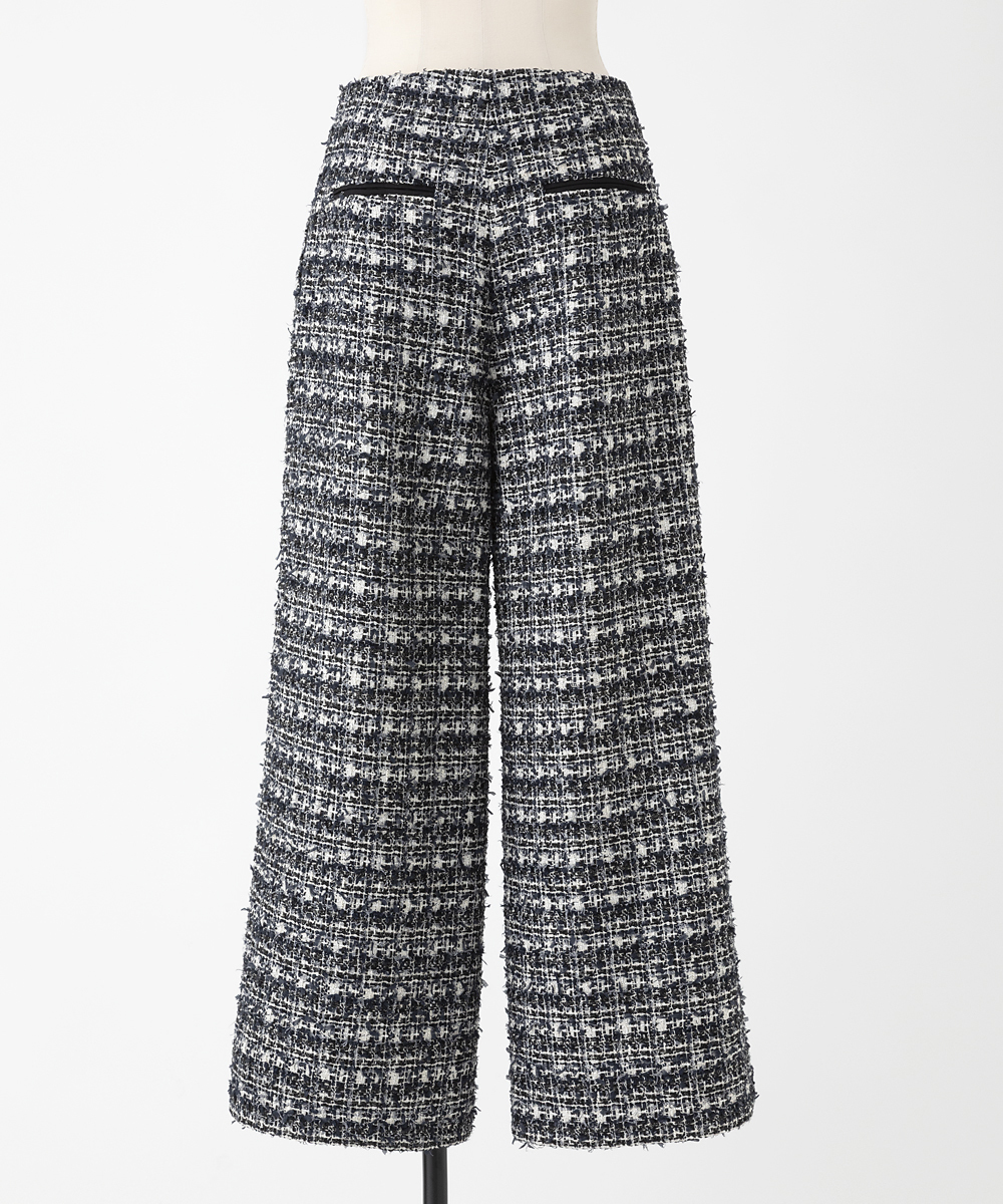 EAUVIRE ミックスツイードパンツ ネイビー