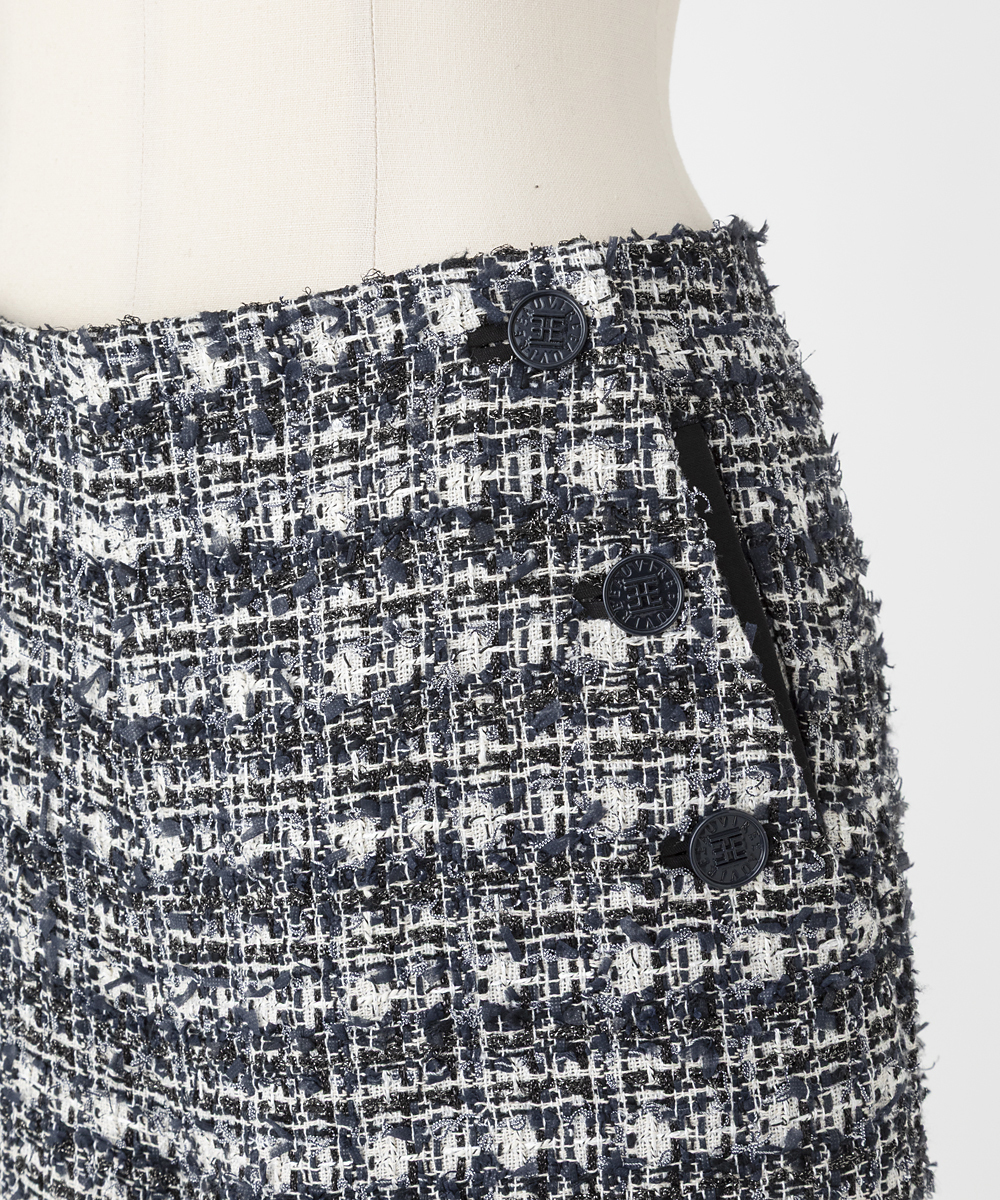 EAUVIRE ミックスツイードパンツ ネイビー