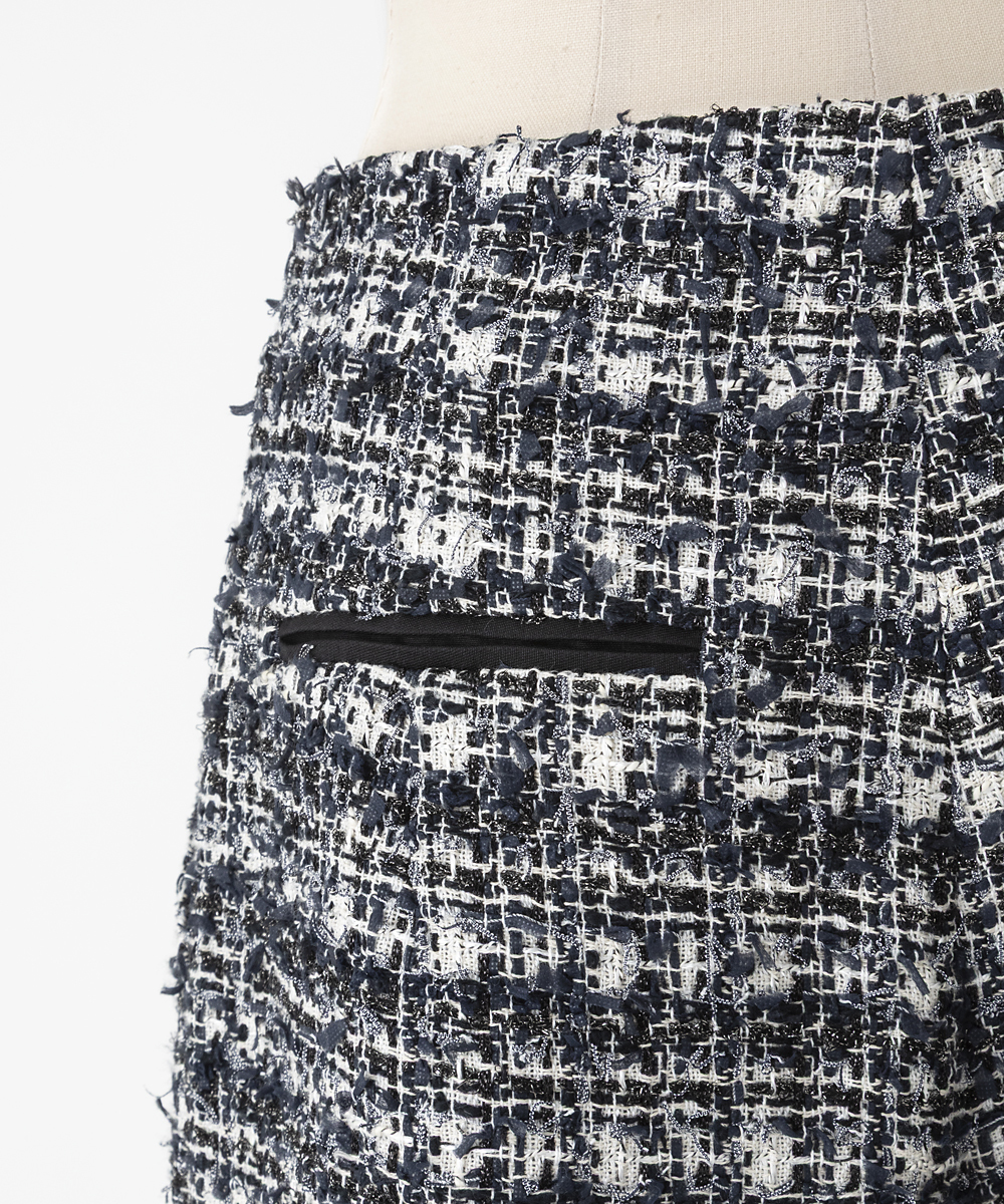 EAUVIRE ミックスツイードパンツ ネイビー