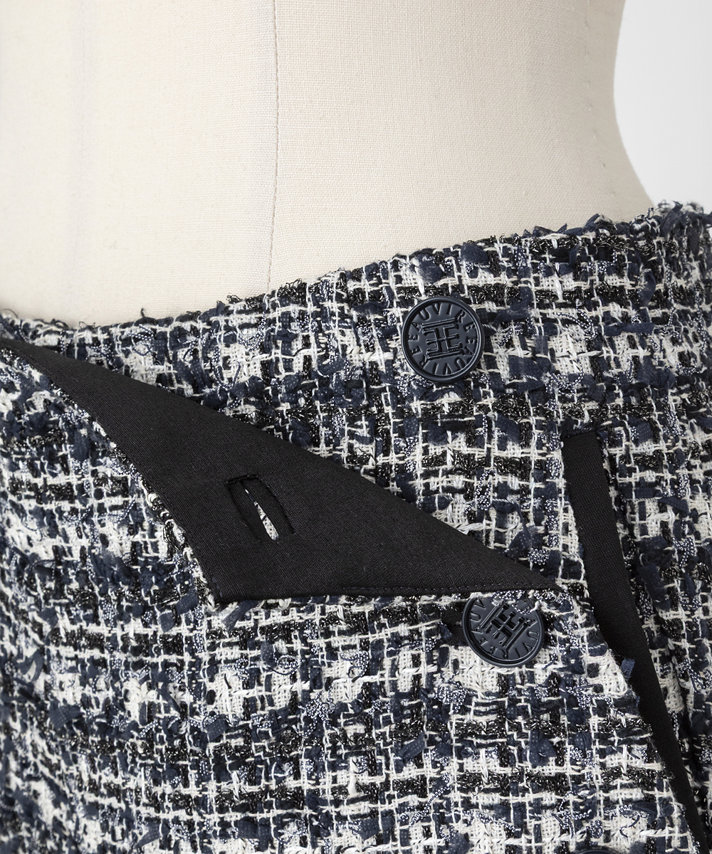 EAUVIRE ミックスツイードパンツ ネイビー