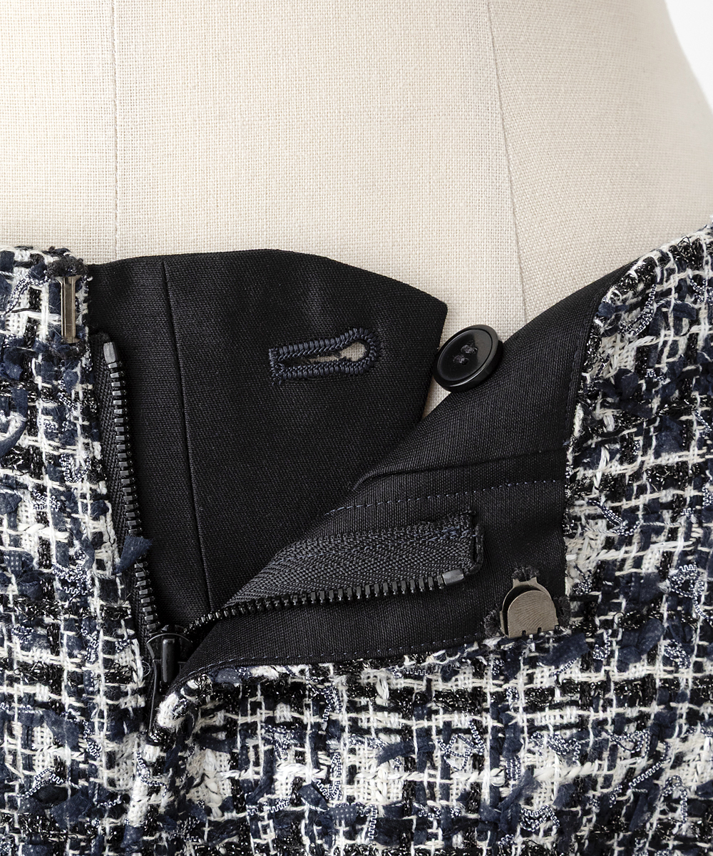 EAUVIRE ミックスツイードパンツ ネイビー