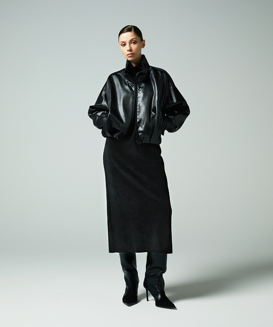 EAUVIRE ハイネックニットドレス ベージュ