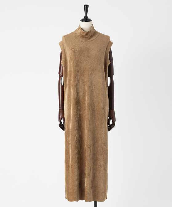 EAUVIRE ハイネックニットドレス ベージュ
