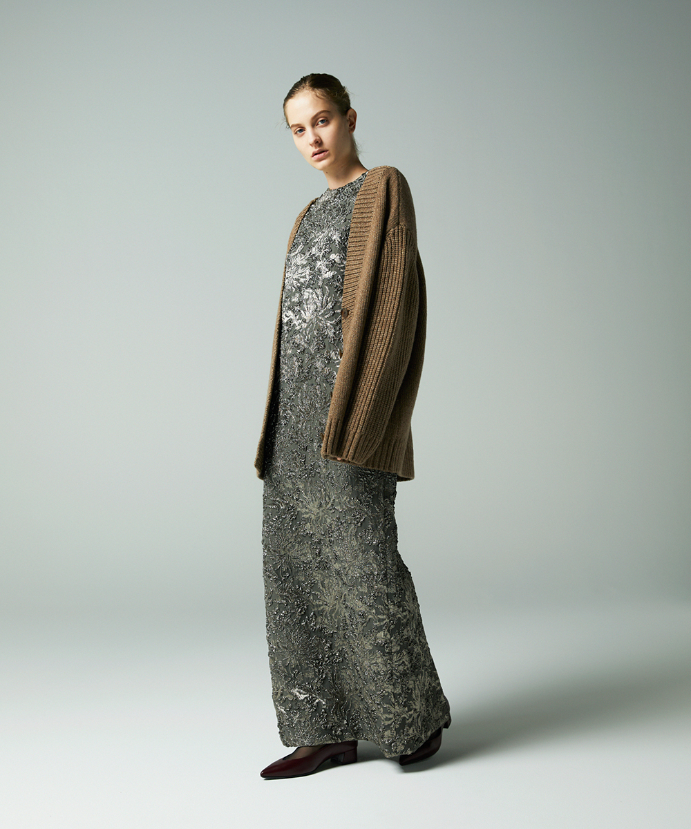 EAUVIRE リリヤーンラメカーディガン ベージュ