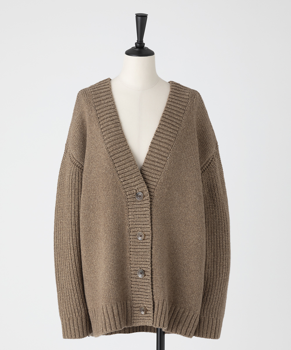 EAUVIRE リリヤーンラメカーディガン ベージュ