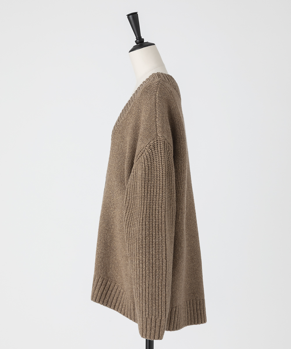 EAUVIRE リリヤーンラメカーディガン ベージュ