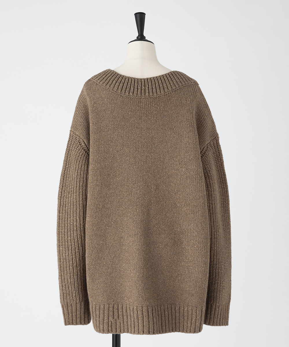 EAUVIRE リリヤーンラメカーディガン ベージュ