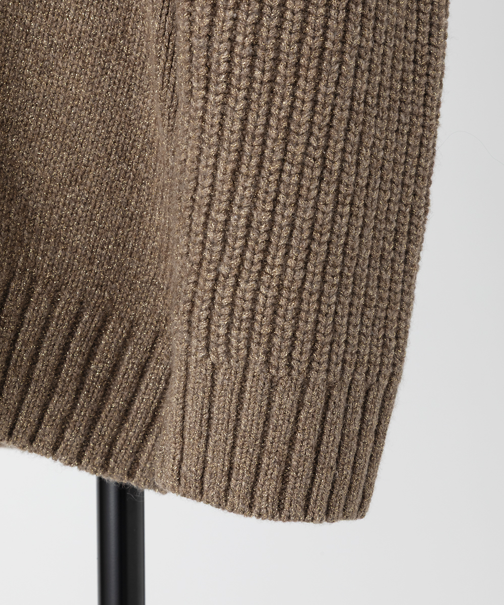 EAUVIRE リリヤーンラメカーディガン ベージュ