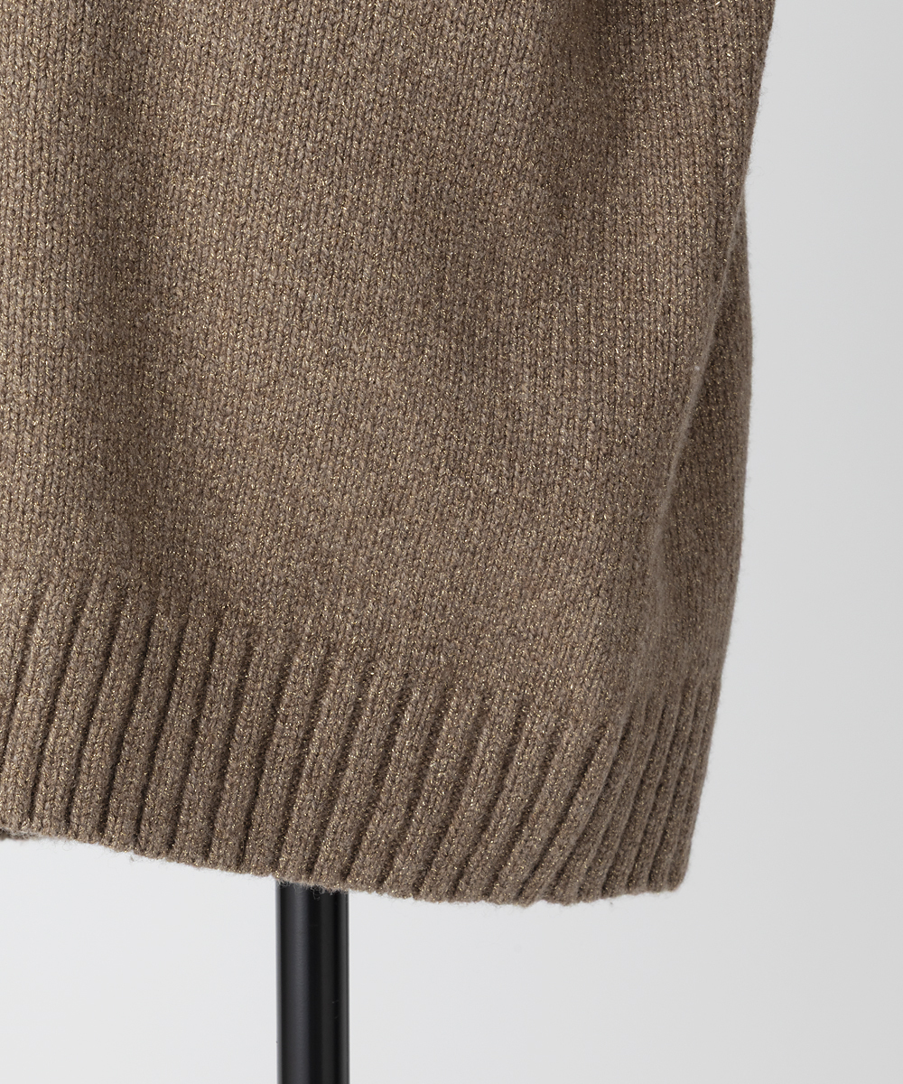 EAUVIRE リリヤーンラメカーディガン ベージュ