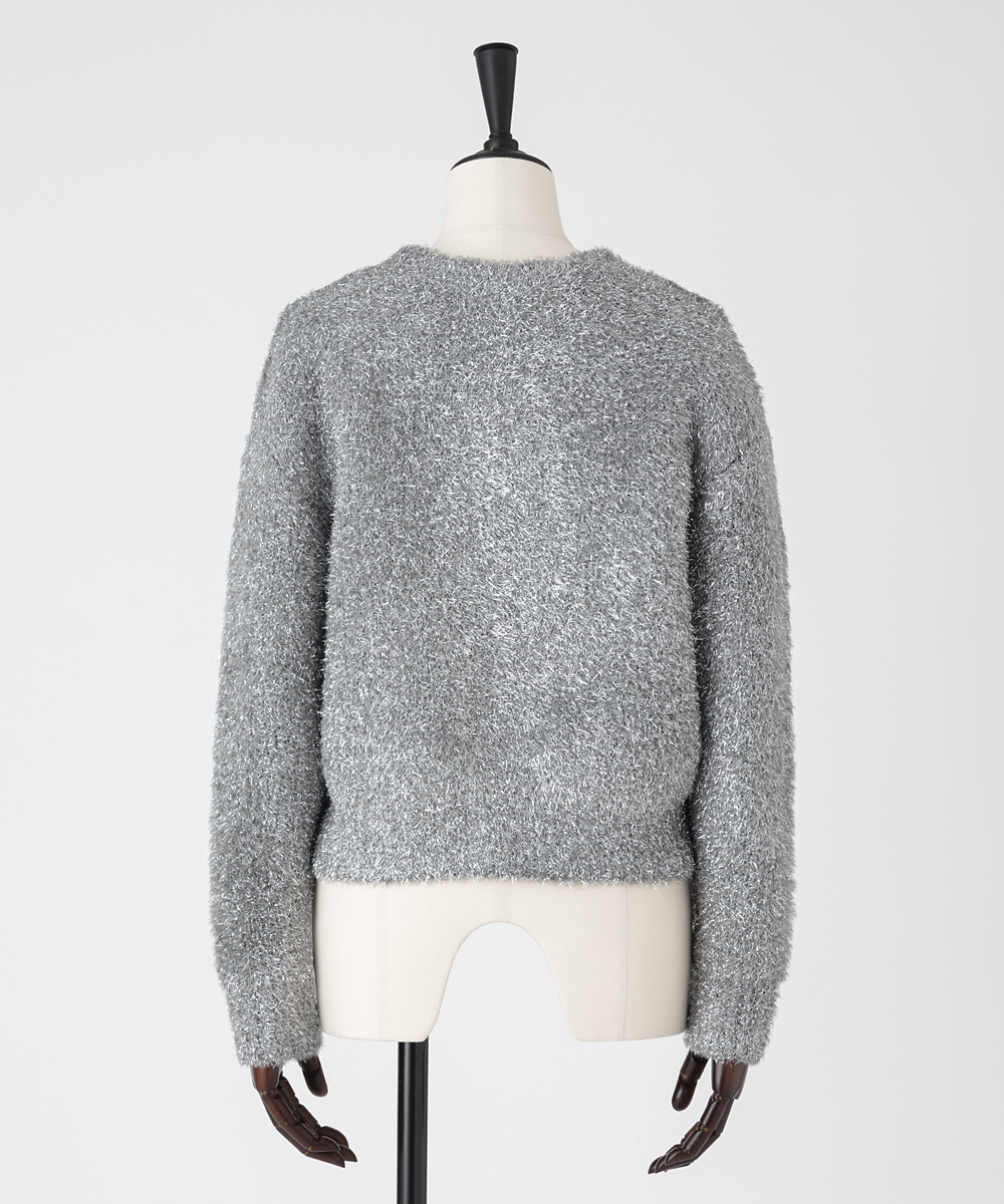 EAUVIRE フィルムラメジップアップブルゾン シルバー