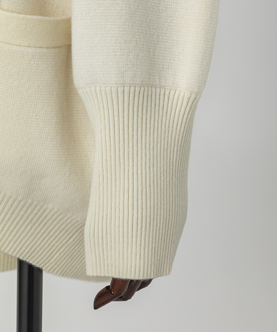 EAUVIRE ミラノリブVネックカーディガン ブラック