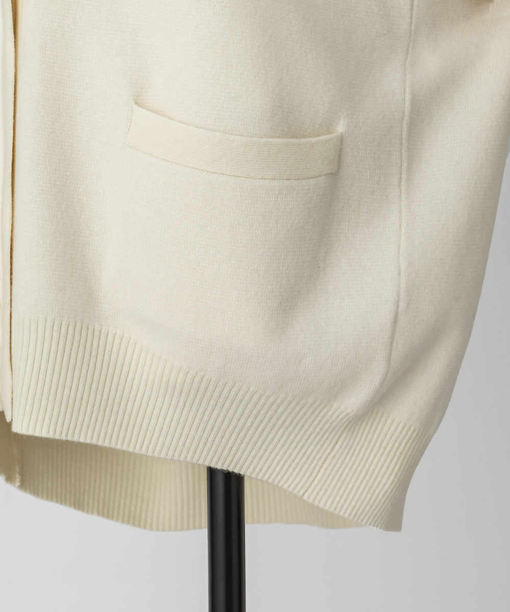 EAUVIRE ミラノリブVネックカーディガン ブラック