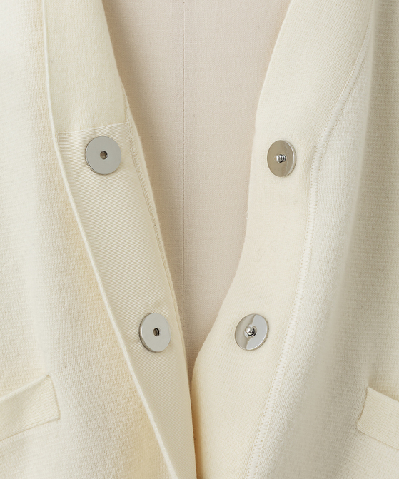 EAUVIRE ミラノリブVネックカーディガン ブラック