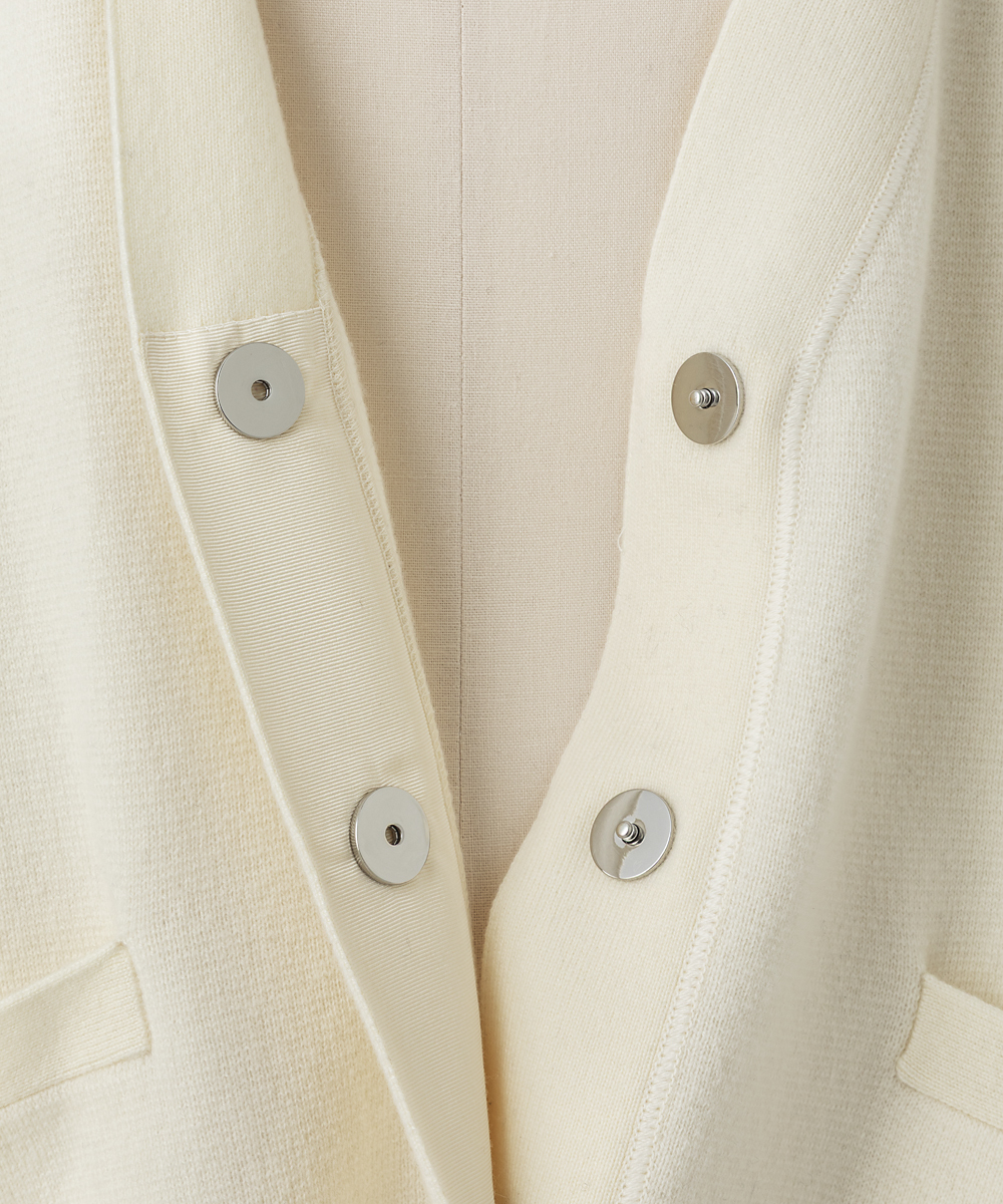 EAUVIRE ミラノリブVネックカーディガン ブラック