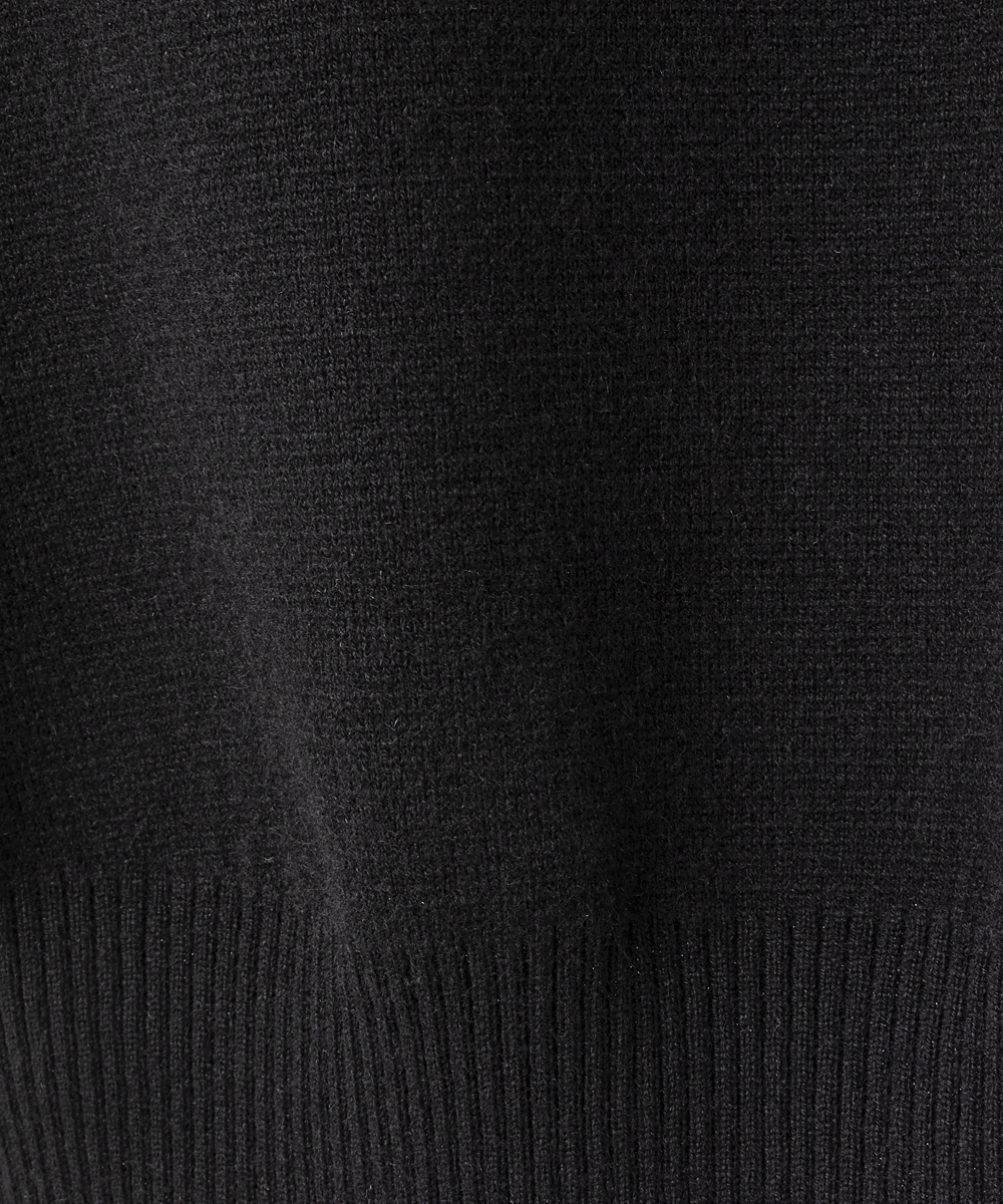 EAUVIRE ミラノリブVネックカーディガン ブラック