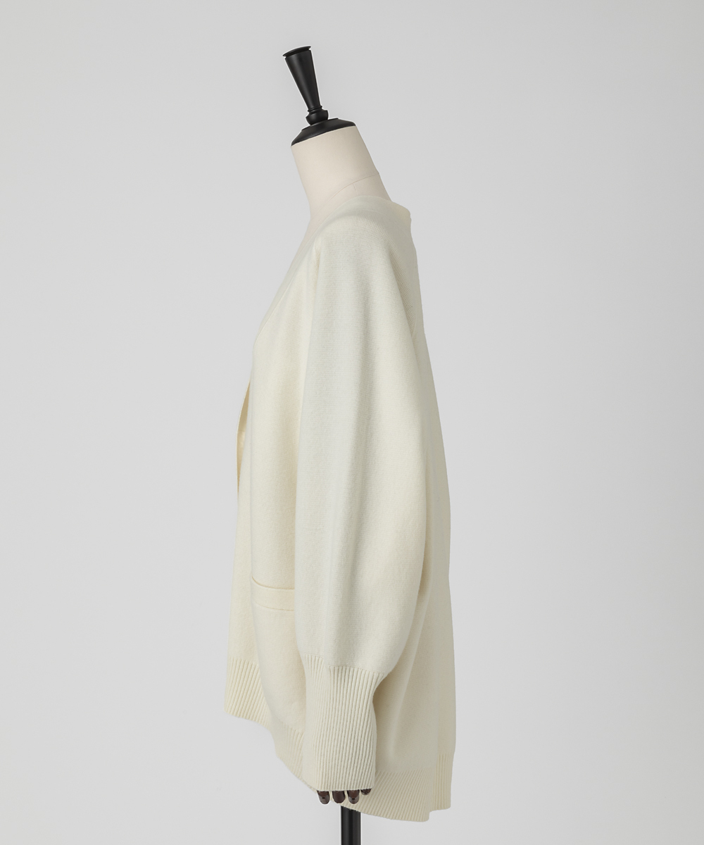 EAUVIRE ミラノリブVネックカーディガン ブラック