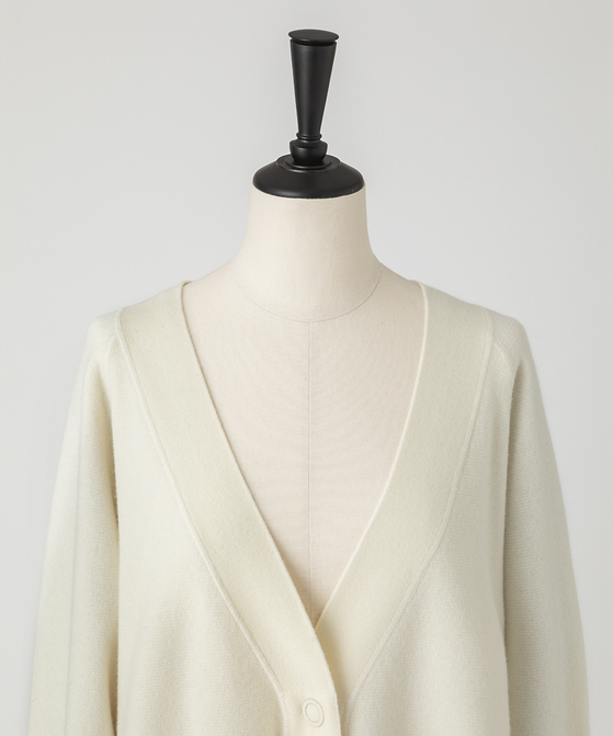 EAUVIRE ミラノリブVネックカーディガン ブラック